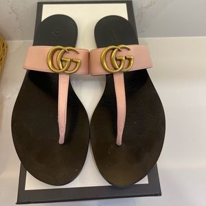Gucci GG double g leather slides